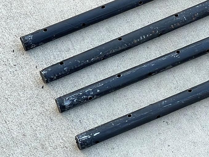 Sandbaggy Round Steel Concrete Form Stakes with Nail Holes - Rust Resistant Coating - Removable, Reusable (5, 3/4 in X 60 in)