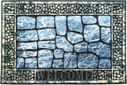 Door Mat Welcome Mat, Heavy Duty Door Mat 17.7 x 29.5 Inch Front Door Mat Rug Doormat for Outdoor Entrance Home Non-Slip Rubber Rug for Front Door, Outside, Entryway, Patio (Blue Welcome)