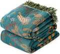 MSGKV Boho Throw Blanket Cotton Blanket for Couch and Sofa Cover for Living Room Summer Throw Cozy Gauze Blanket 50" x 60"