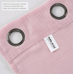 MIUCO Semi Sheer Curtains Poly Linen Textured Solid Grommet Curtains 95 Inches Long for Bedroom 2 Panels (2 x 37 Wide x 95" Long) Pink