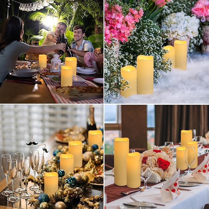 36-Pack Flickering Flameless Candles with Remote Control - LED Fake Candle Perfect for Wedding,Outdoor,Table,Halloween,Christmas Decor - Create a Magical Ambiance Effortlessly(Three Sizes)