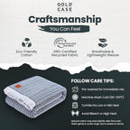Gold Case Throw Blanket for Bed – 100% Recycled Turkish Cotton Bed Blanket – Decorative Throw Cotton Blankets for Living Room & Bedroom – Vintage Navy Blue Woven Queen Blankets – 90x90
