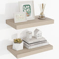 16 Inch Floating Shelves, 3D Textured Wood Grain, 16"x9.25"x1.5" Inch Deep Floating Shelves for Wall, Wooden Shelves for Bathroom, Bedroom, Living Room, Vintage White Oak