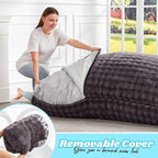 Hobestluk 3 in 1 Bean Bag Chair Giant Bean Bag Chairs for Adults with Bubble Cover Convertible Bean Bag Floor Cushion with Machine Washable Cover for Living Room (Bubble Dark Grey)