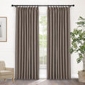 Macochico Pinch Pleated Blackout Curtains 102 Inches Long 100% Light Blocking Light Coffee Linen Drapes for Bedroom Living Room Farmhouse Shabby Chic Burlap Curtains with Tieback 72”Wx102”L 1 Panel