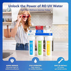 Express Water Ultraviolet Reverse Osmosis Water Filtration System – 6 Stage RO UV Water Filter with Faucet and Tank – UV Under Sink Water Filter – 100 GPD
