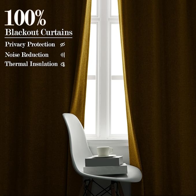 100" W x 96" L Faux Linen Room Divider Curtains, Full Blackout Pinch Pleated Drapes for Traverse Rod, Bedroom Divider Privacy Drapery with Hooks for Ceiling Track, 1 Panel, Yellow