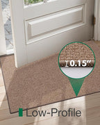 LUMI Indoor Door Mat 32"x47", Ultra Thin Low Profile Non-Slip Doormat for Home Entrance, Absorbent & Stain-Resistant Welcome Mats, Washable Entryway Mat for Front Door, Patio, Porch, Camel