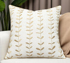 VAGMINE Embroidered Lollipop Cushion Cover - 20x20 Inches Square - 100% Cotton Ivory Throw Pillow Case - Soft Elegant Texture - Stylish Addition to Home Interiors, Bedroom, Office, Farmhouse
