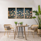 HPNIUB Modern Dark Wildflower Framed Canvas Wall Art Set,Minimalist Nature Jungle Botanical Landscape Wall Decor, (16x24 Inch) Farmhouse Painting for Living Room, Bedroom, Office