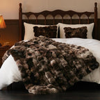 BENVWE Fluffy Faux Fur Throw Blanket for Couch, Soft Plush Thick Cozy Fuzzy Luxury Minky Bubble Blanket for Home Living Room Decor Gift for Women, Tie-dye Coffee, 60" x 80", 1100GSM