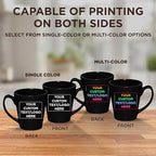 DISCOUNT PROMOS Custom Glossy Ceramic Latte Coffee Mug 12 oz. Set of 100, Personalized Bulk Pack - Perfect for Tea, Espresso, Cappuccino, Hot Cocoa - Black