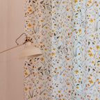 Sutuo Home Boho Curtain Semi-Blackout Yellow Florals Print Cotton Linen Fabric, Handmade Tassels Rod Pocket Bohemian Farmhouse Country Window Drapes for Living Bedroom, 59" W x 84" L, 1 Panel