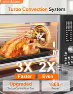 Nuwave Bravo Pro Smart Air Fryer Toaster Oven Combo, Airfryer Convection Oven Countertop, 12-in-1 Functions with Quicker & Even Crisp Technology, 1800W, 50-450°F, PFAS-Free, 21QT, Black