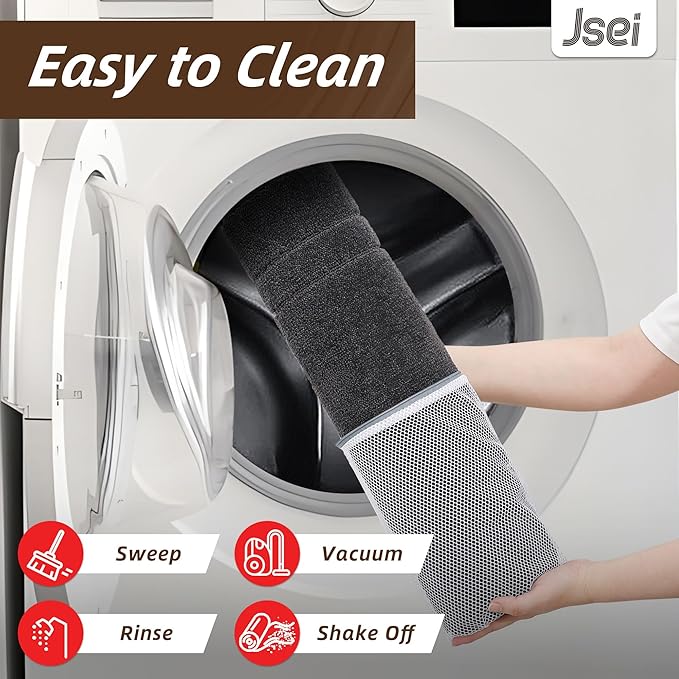 JSEI Entryway Rugs Doormat 24"x36", Non-Slip Dirt Trapper Door Mats Indoor, Washable Absorbent and Stain Resist Welcome Floor Mat for Front Door, Dog Door Mat, Muddy Wet Shoes & Paws, Dark Grey