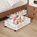 Bamboo Under Bed Storage with Wheels (2-Pack) – Rolling Underbed Shoe Organizer Box for Shoes, Blankets, Toys, Clothes Container Space-Saving Organizer Bins for Bedroom, Closet, Dorm, Nursery