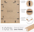 16x20 Picture Frame Set of 4 Natural Solid Oak Photo Frames with 11x14 Removable Mat Wall Hanging Large Handcrafted Frame with HD Plexiglass Wall and Tabletop Display Large Poster Frame