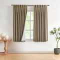 Vision Home Brown Pinch Pleated Full Blackout Curtains Linen Blended Room Darkening Window Curtains 72 inch for Living Room Bedroom Thermal Insulated Pinch Pleat Drapes with Hooks 2 Panel 40" Wx72 L