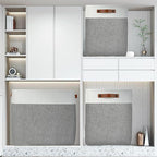 DULLEMELO Storage Baskets 17 inch Large Basket for Blanket Living Room, Foldable Storage Bins Baskets for Organizing [3 Pack] Blanket Storage Baskets Organizer for Home,Office,Closet(White&Grey)