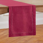 Solino Home Linen Table Runner 48 Inches - 100% Pure Linen Beet Hemstitch Table Runner 14 x 48 Inch Ideal for Dresser and Coffee Tables - Fall, Autumn, Thanksgiving - Classic Hemstitch