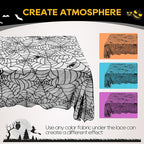 eZAKKA Halloween Table Cloth, 60"x104" Spider Webs Tablecloths Black Tablecloth Lace Fabric Table Cloths Spooky Table Cover for Rectangle Tables for Parties Gothic Halloween Home Decorations