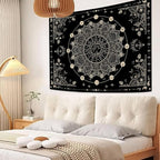 Lunerfex Sun and Moon Mandala Tapestry Boho Tapestry for Bedroom Black and White Tapestries Wall Hanging Living Room Wall Art and Home Decor 60x80