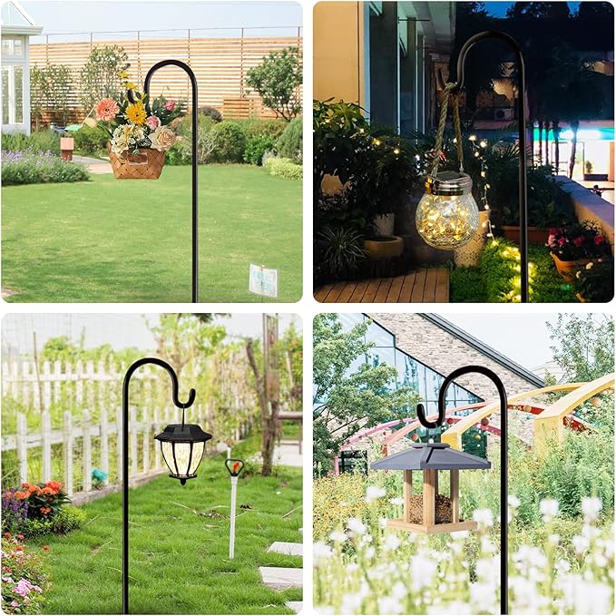 Shepherd Hooks Outdoor 36 Inches for Lanterns Heavy Duty Shepherd Stand Plant Hanger Yard Hooks for Solar Lights,Bird Feeder,Wedding,Mason Jar,Planter Pot