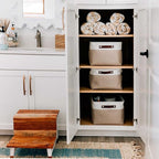 OrganiHaus Extra Large Fabric Storage Bins for Shelves 16x13in, Closet Storage Baskets for Shelf Organizing, Canvas Rectangle Bins for Organization, Linnen Baskets for Organizing - Beige/Off-White