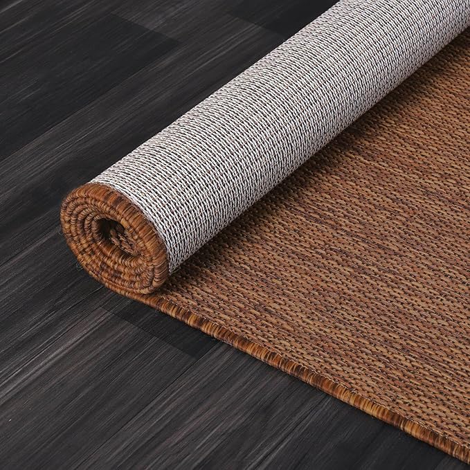 CAMILSON Outdoor Rug 9x12 Modern Area Rugs for Large Indoor and Outdoor Patios and Porches - Waterproof, Washable, Non-Shedding, Easy-to-Clean Outside Carpet (9 x 12, Solid - Gold)