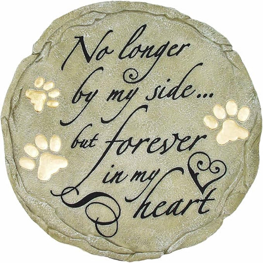 Spoontiques - Garden Décor - No Longer by My Side Stepping Stone - Decorative Stone for Garden, 9.63" Diameter