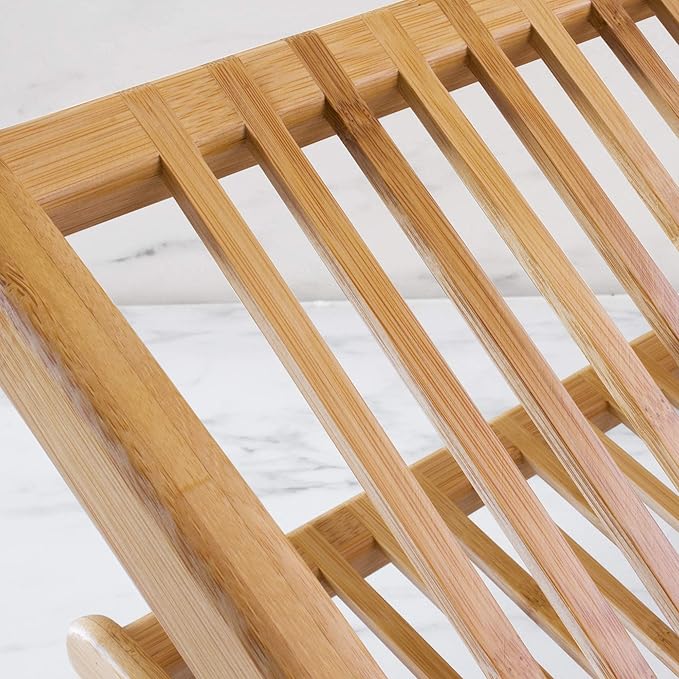Totally Bamboo Eco Collapsible Dish Drying Rack, Natural Bamboo