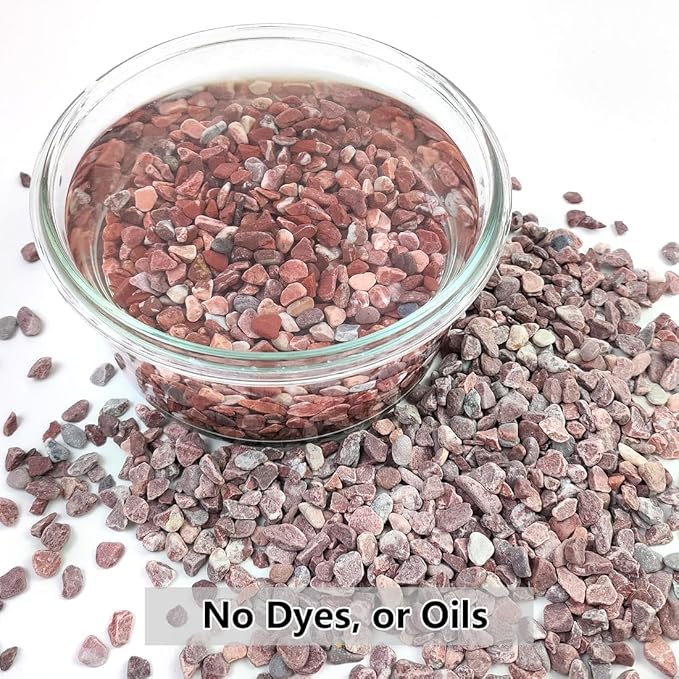 5LB Succulent and Cactus Gravel Pebbles, 1/5 Inch Natural Decorative Polished Stones, River Rocks for Vases Gardening Indoor and Outdoor Decorative Rocks, Red
