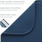 S&T INC. Dish Drying Mat XL, 18” x 24”, Absorbent Microfiber Kitchen Counter Mat, Dish Drying Pad for Dishes, Utensils, Pots and Pans, Extra Large, Navy