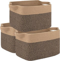 OIAHOMY 3 Pack Storage Basket for Organizing, 13''X9.85''X8.7'' Storage Bins,Woven Basket Basket with Handles, Toy Storage Basket Bin,Stylish Room Decor Basket, Yellow & Black