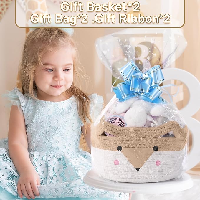 Large Baby Basket Toy Storage 3 Pack, (20"x13.8") Woven Baby Laundry Basket, Stuffed Animal Storage.