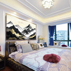 amatop Oversized Wall Art for Living Room Modern Extra Large Abstract Inspirational Mountain Black Gold Canvas Print Landscape Artwork Zen Scenery Picture for Bedroom Office Horizontal Decor 58x29 Inch