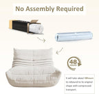 Bean Bag Chair, Oversized Bean Bag Chair for living Room, Fireside Chair for adults with Memory Foam Filled, Big Accent Sofa Lounge Floor Sofa for Gaming, Reading, Relax, No Assembly Required. (Beige)