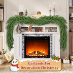 9 Ft Real Touch Christmas Garland Indoor with Pine Cone,Thick and Lush，Soft Bendable Mantle Garland Christmas, Lifelike Cedar Garland, Christmas Garland for Mantle,Indoor Christmas Decorations