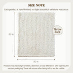 Carriediosa Chunky Knit Throw Blanket 50" X 60", 100% Hand Made Large Chenille Loop Yarn Soft Fluffy Throws for Couch Sofa Bed, Big Crochet Cozy Heavy Thick Cable Woven Blankets, Cream White
