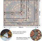 Fowocu Boho Floral Mandala Tapestry Wall Hanging Vintage Bohemian Flower Medallion Tapestry Aesthetic Orange Stained Glass Hippie Extra Large Tapestries for Bedroom Living Room Dorm Decor 90 x 68 Inch