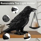 Raven Gothic Home Decor Fake Crow Light Holder Raven Lamp Tealight Candle Holder Resin Raven Statue 4PCS