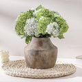 Mitt&Ditt Ceramic Flower Vase, 5.3 inch Pottery Farmhouse Rustic Vase, Handcrafted Weathered Vases, Small Flower Terracotta Vases for Home Decor, Living Room, Table, Shelf, Mantel, Neutral