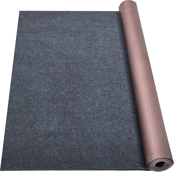 Marine Carpet,5 FT x 25 FT Dark Gray Indoor Outdoor Carpet 0.2" Thick Boat Carpet with Water-Proof TPE Backing, Non-Slide Outdoor Marine Carpet Roll for Home, Patio, Porch, Deck