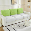 Large Backrest Cushion Covers Super Stretch Backrest Covers for 3 Cushion Couch Sofa, Couch Back Cushion Covers Featuring with Chenille Yarn (Softer Version, 3PC, Green)