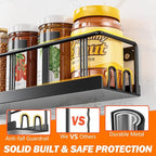 Spice Rack Wall Mounted 2 Pack, Space-Saving Spice Organizer for Spice Jars and Seasonings,Screw or Adhesive Hanging Spice Rack Organizer for Your Kitchen Cabinet,or Pantry Door