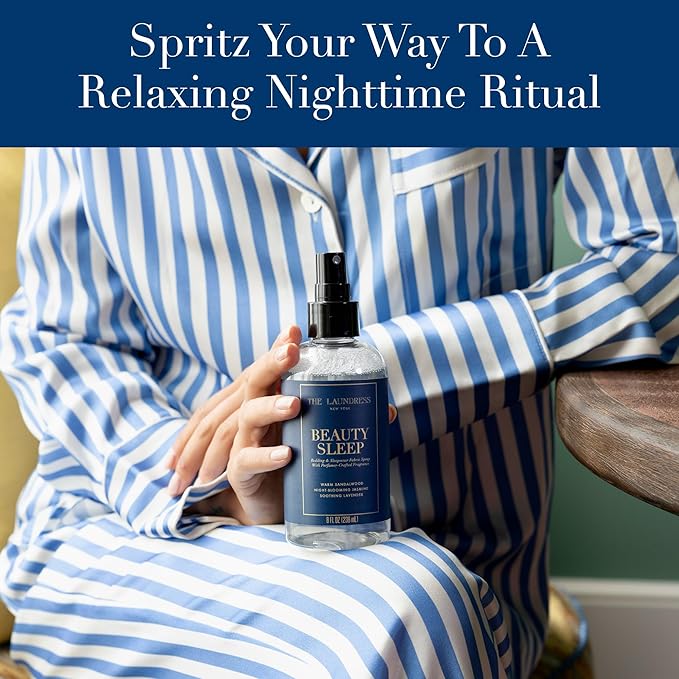 The Laundress Beauty Sleep Fabric Spray, Wrinkle Release Spray, Pillow Spray, Fabric Refresher, Upholstery and Linen Spray, Tranquil Comforting Inspired Scent, 8 Fl Oz