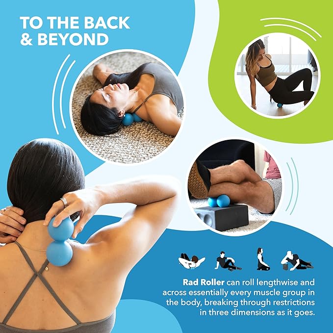 RAD XL Peanut Massage Ball – High Density Yoga Deep Tissue Roller Ball – Myofascial Release for Back, Neck, Feet, Psoas & Spine – Suboccipital & Thoracic Trigger Point Therapy
