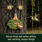 Tree Face Decor Outdoor,Whimsical Outdoor Art with Bird Feeder,Tree Hugger Bark Ghost Face Decoration Funny Yard Art,Garden Creative Decoration (12 INCH)
