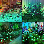 Solar Firefly Light, Christmas Lights for Outside Decorations, 4 Pack 24 LED Green Solar Garden Lights, Outdoor Waterproof Garden Decor for Yard Patio Pathway Lawn Christmas