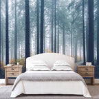WFBHUA-Dark Forest Tree Wallpaper Mural Nursery Woodland Natural Landscapes Wall Murals for Bedroom Living Room(Not Peel and Stick)